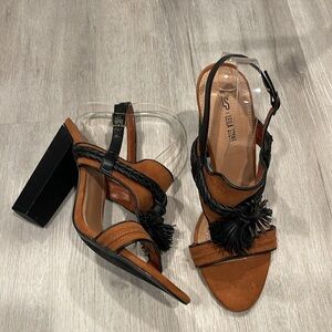 Leila Stone Tassel heeled sandals size 10